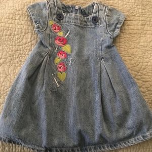 GREENDOG girls denim dress size 6-9 months